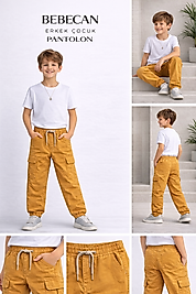 BEBECAN BELDEN VE PAÇADAN LASTİKLİ KARGO CEP ERKEK ÇOCUK PANTOLON