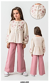 BEBECAN KIZ ÇOCUKÇİÇEK DESENLİ KETEN 2 Lİ TAKIM