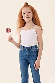 POLİ KIZ ÇOCUK BEYAZ ATLET