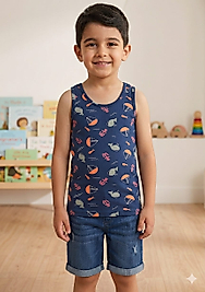 POLİ ERKEK ÇOCUK DESENLİ ATLET