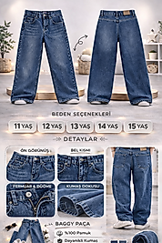 BEBECAN 11/15 YAŞ ERKEK ÇOCUK BAGY MODEL KOT PANTOLON