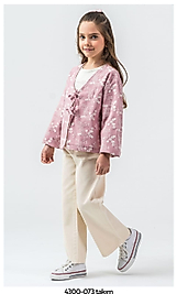 BEBECAN KIZ KETEN PANTOLON TİŞHÖRT  ÇOÇUK 3 LÜ TAKIMI