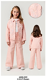 BEBECAN KIZ ÇOCUK  KOT CEKET PANTOLON VE TİŞHÖRT TAKIMI