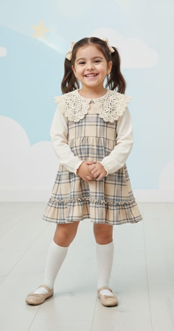 BEBECAN KIZ ÇOCUK DANTELLİ ELBİSE