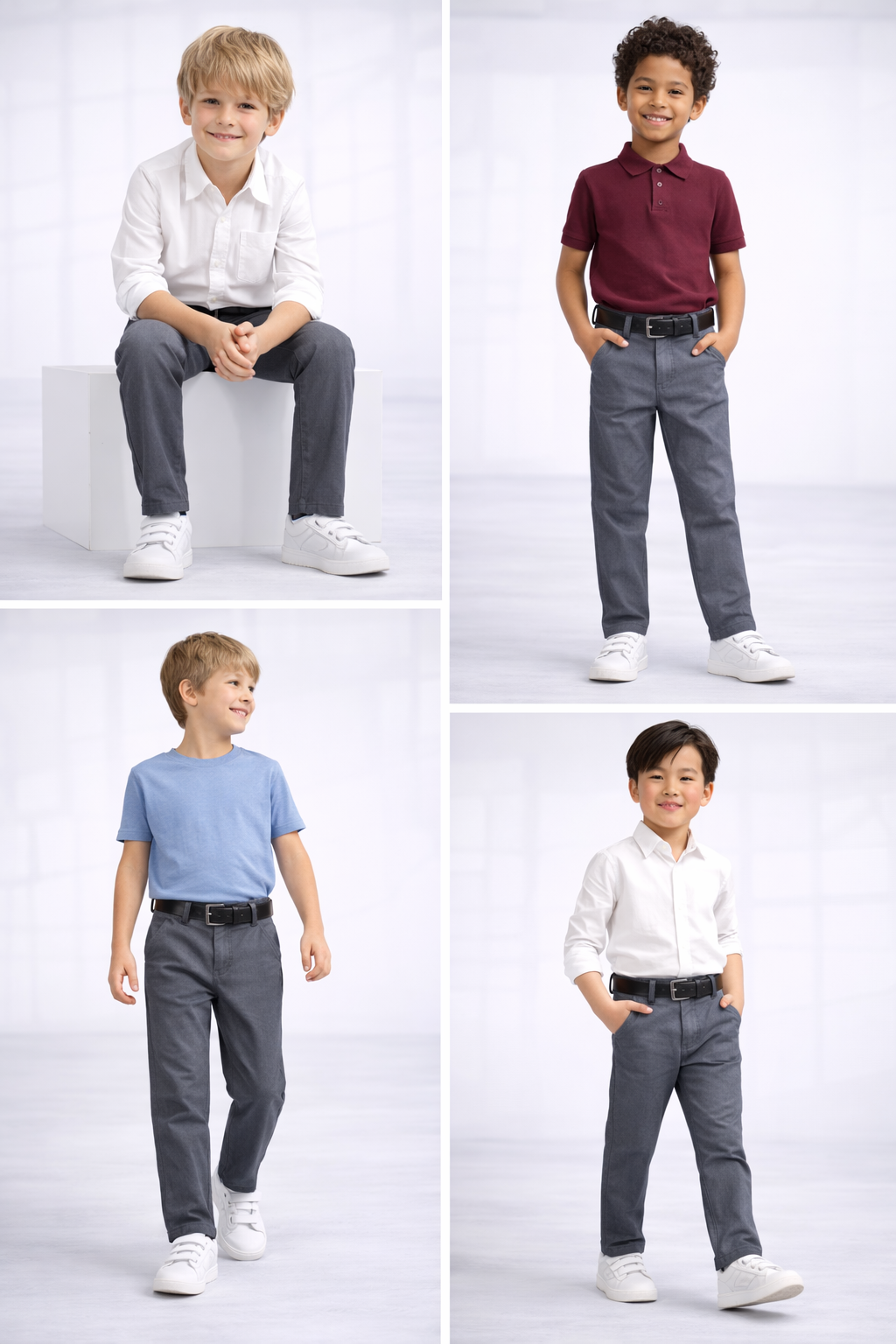 BEBECAN RAHAT KESİM KEMER DETAYLI ERKEK ÇOCUK PANTOLON