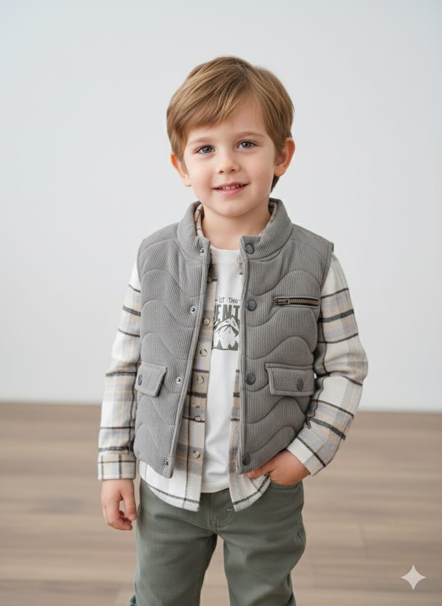 BEBECAN  YELEK PANTOLON ODUNCU GÖMLEK KOT PANTOLON  4 LÜTAKIM