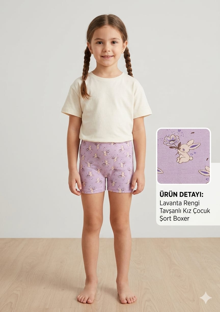 POLİ KIZ ÇOCUK DESENLİ BOXER