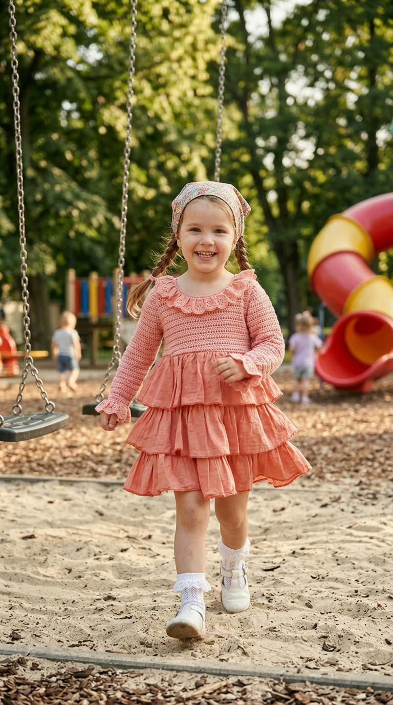 bebecan KIZ BEBEK TRİKO DETAYLI ELBİSE