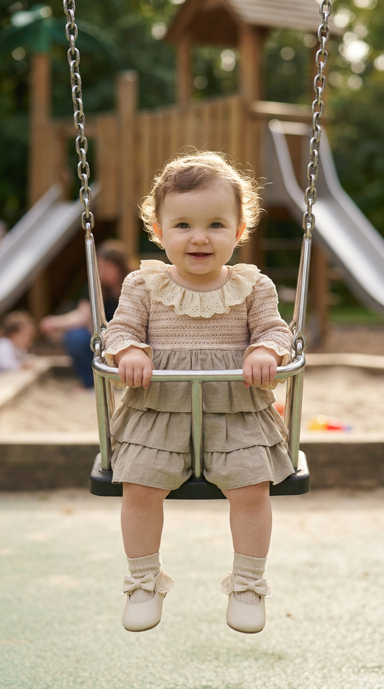 bebecan KIZ BEBEK TRİKO DETAYLI ELBİSE